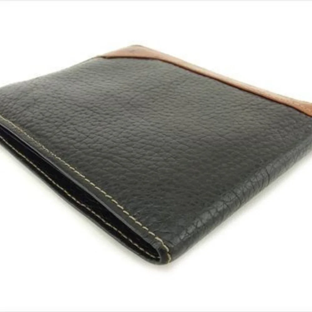 Dior Wallet Purse Bifold Black Brown leather Woman unisex Authentic Used T9026